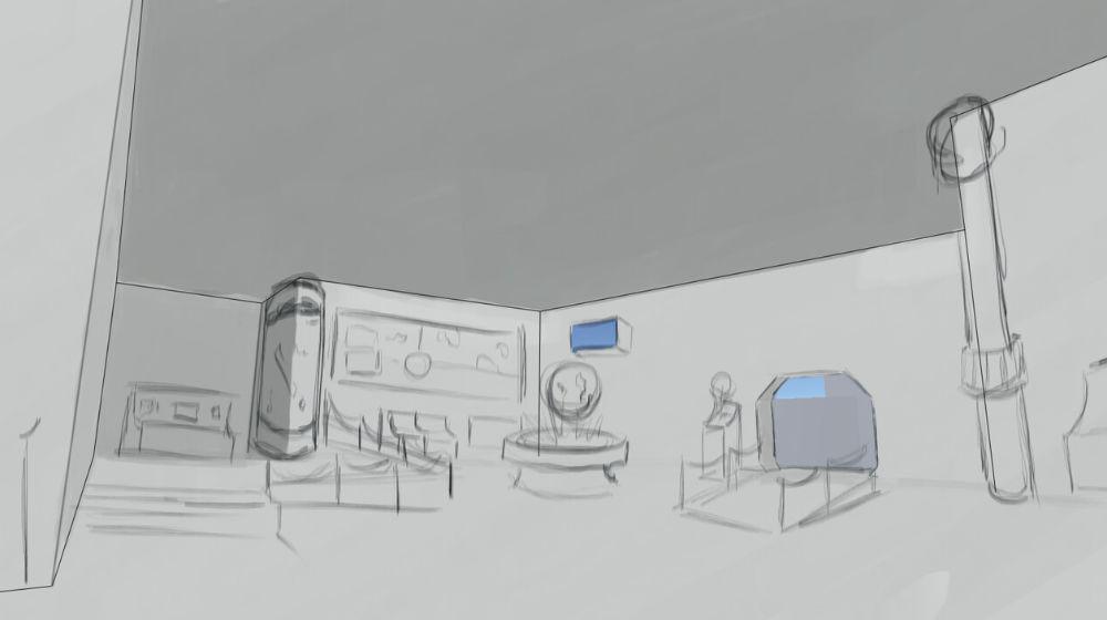 Blockout screenshot used as a paintover base